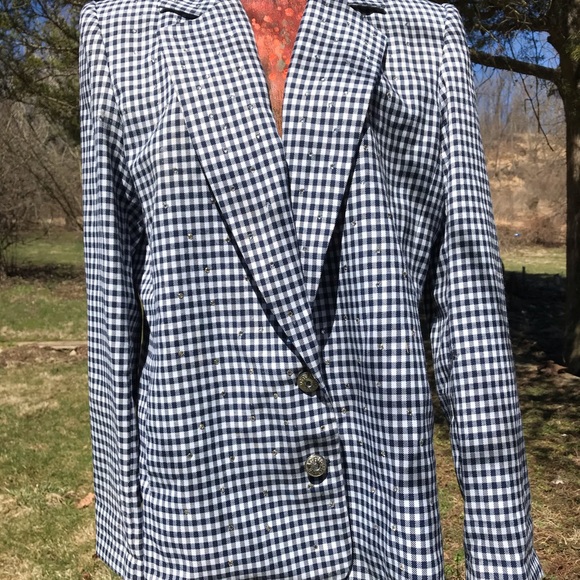 Jackets & Coats 8s Blue Gingham Blazer Poshmark